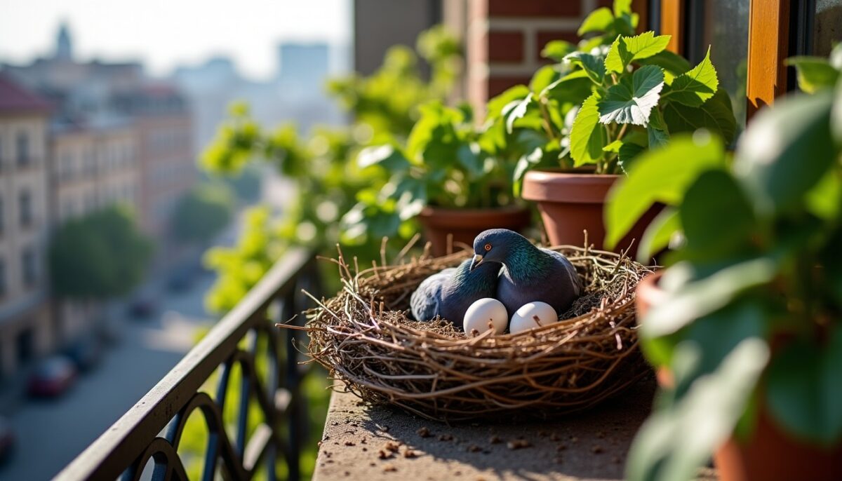 Que signifie un nid de pigeon sur mon balcon ? Découvrez ses symboles essentiels